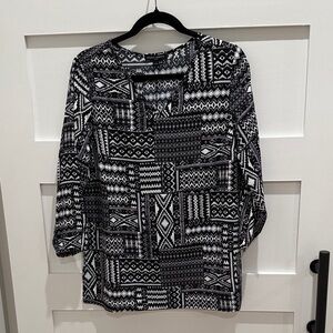 Mario Serrani Monochrome Patterned Top